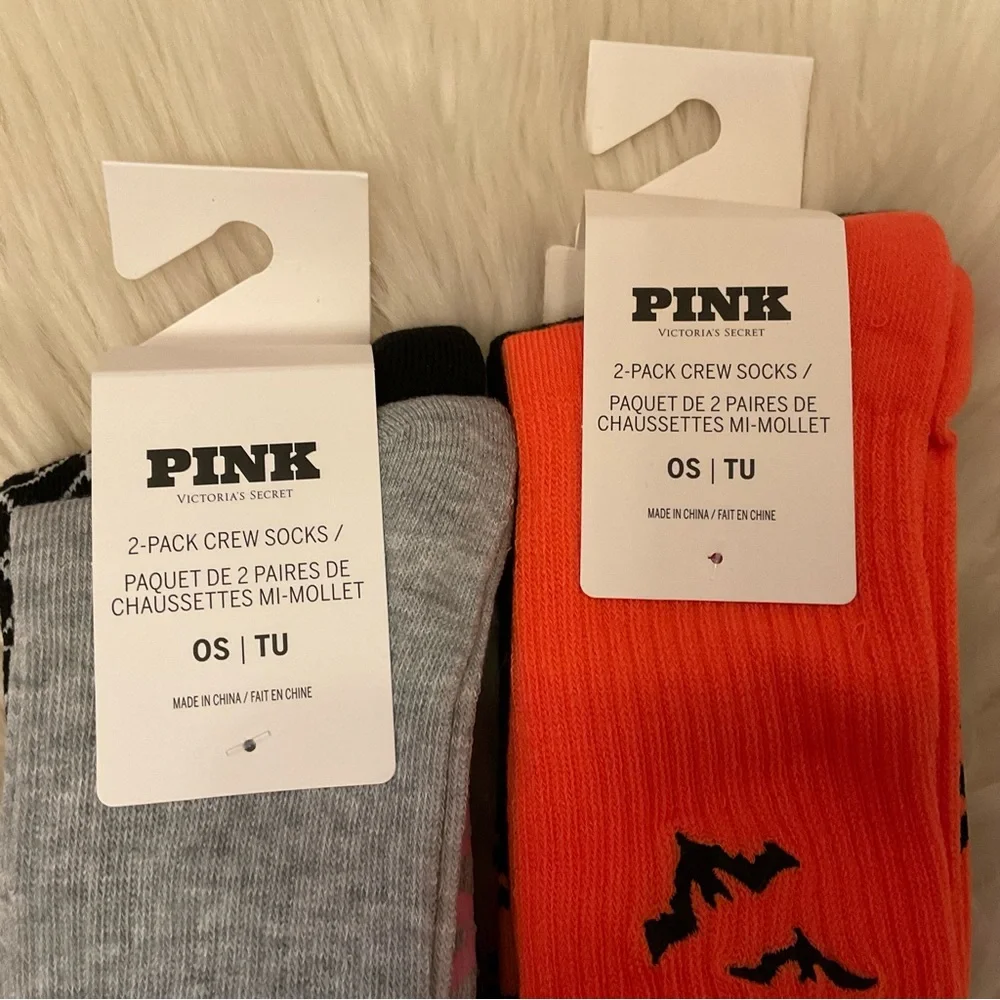 PINK Victoria’s Secret Halloween Crew Socks - NWT - 2 Packages
